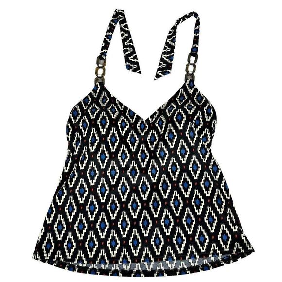 Lands’ End Geometric Print Tankini size 10 - Picture 1 of 7
